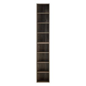8-Tier Media Tower Rack, CD DVD Slim Storage Cabinet with Adjustable Shelves, Tall Narrow Bookcase Display Bookshelf for Home Office
