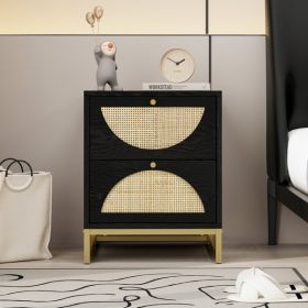 2 Drawer side table, Display Rack for Bedroom and Living Room, Nightstand Side Table Bedroom Storage Drawer Bedside End Table