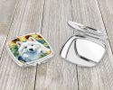NEW American Eskimo in Sunflowers Compact Mirror Decorative Travel Makeup Mirror for Women Girls Gifts Pocket Makeup Mirror Folding Handheld