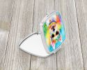 NEW Westie Hippie Dawg Compact Mirror Decorative Travel Makeup Mirror for Women Girls Gifts Pocket Makeup Mirror Folding Handheld