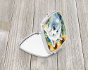 NEW American Eskimo in Sunflowers Compact Mirror Decorative Travel Makeup Mirror for Women Girls Gifts Pocket Makeup Mirror Folding Handheld