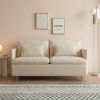 Modern Upholstered Loveseat Sofa;  Beige Cotton Linen-63.8''