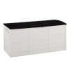 75gal 280L Outdoor Garden Plastic Storage Deck Box Chest Tools Cushions Toys Lockable Seat