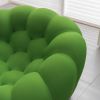 Modern Upholstered fabric bubble loveseat sofa;   green