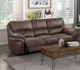 Plush Modern Living Room Sofa Set 2pc Reclining Sofa and Loveseat Brown Microfiber Upholstery Solid Wood Frame Furniture