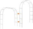 Black Garden Arch Arbors, Trellis for Climbing Plants Outdoor 6-8ft, Two Way Assemble Wedding Decoration Metal Arch