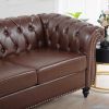 84.65" Rolled Arm Chesterfield 3 Seater Sofa.
